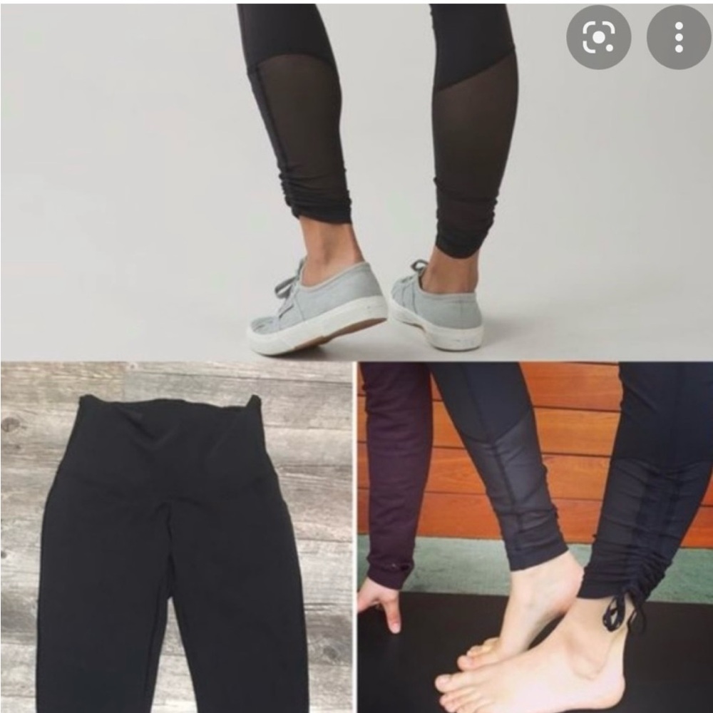 Lulu Lemon Black Mesh Leggings - Picture 4 of 4